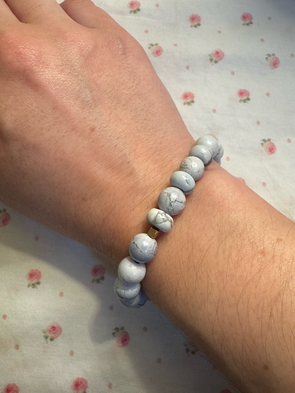 Genuine Stone Bracelet - Blue Howlite